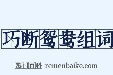 巧断鸳鸯组词是什么意思的图片